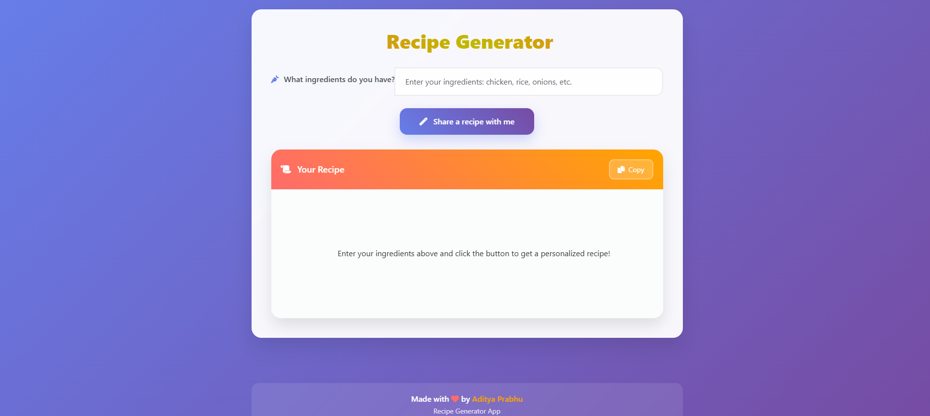 Recipe Generator
